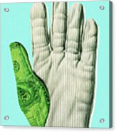 Glove With A Green Thumb Acrylic Print