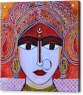 Goddess Durga Vibrant Colorful Painting Hindu Goddess Acrylic Print