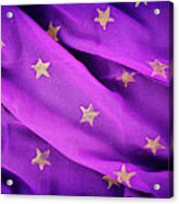 Gold Stars Purple Acrylic Print