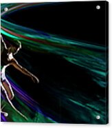 Graceful Dancer In Swirl Of Colored Acrylic Print