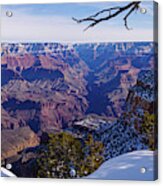 Grand Canyon And Snow Panorama 2 Acrylic Print