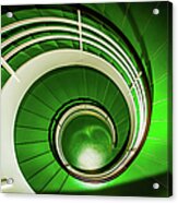 Green Circular Stairway Acrylic Print