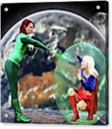 Green Lantern Vs Super Woman Acrylic Print