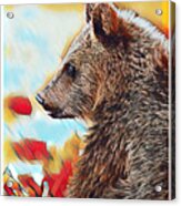 Grizzly Bear Art Montana Wildlife Travel Poster Acrylic Print