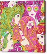 Groovy Girls With Colored Hair Acrylic Print