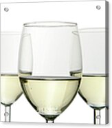 Group Of Three Wine Glasses Isolated On Acrylic Print