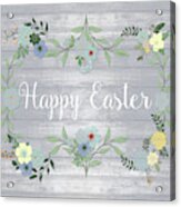 Happy Easter Floral Acrylic Print