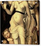 Harmony Of The Three Graces, 1541-1544, Oil On Panel, 151cm X61 Cm. Hans Baldung . Aglae. Talia. Acrylic Print