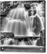 Hawk Falls Closeup Black And White Acrylic Print