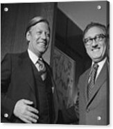 Helmut Schmidt And Henry Kissinger Acrylic Print