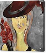 Her Hat Becomes Her Painting Acrylic Print