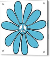 Hippie Flower Power Peace Sign Canvas High Top Sneaker 