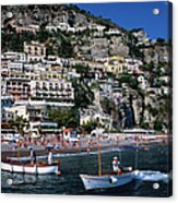 Houses Terraced Into Rugged Amalfi Acrylic Print