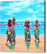 Hula Dancers Hawaii Acrylic Print