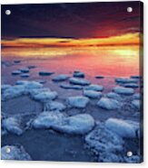 Ice Pancake Sunrise Wi8706 Acrylic Print