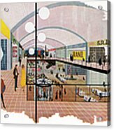 Illustration Of Shopping Mall Acrylic Print