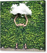 Image Of Young Woman On Ivy Plants And Acrylic Print