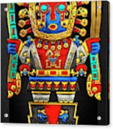 Incan Gods - The Great Creator Viracocha On Black Canvas Acrylic Print