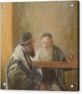 Interior With Two Rabbis Pastel Acrylic Print