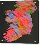 Ireland Tie Dye Country Map Acrylic Print