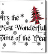 It's The Most Wonderful Time Of The Year Art, Shirt, Plaid Christmas Trees Shirt, Acrylic Print