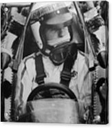 Jackie Stewart Sitting In Race Car Acrylic Print