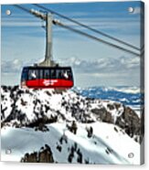 Jackson Hole Aerial Tram Over The Snow Caps Acrylic Print