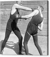 Jess Willard Sparring While Training Acrylic Print