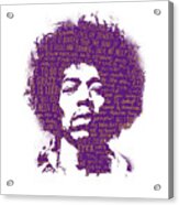 Jimi Hendrix - Gold Lyrics Acrylic Print