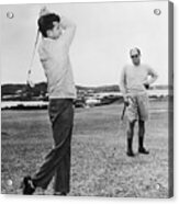 John F. Kennedy Golfing In Bermuda Acrylic Print
