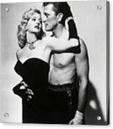 Kirk Douglas And Marilyn Maxwell In Champion -1949-. Acrylic Print