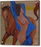 Lady And Horse Acrylic Print