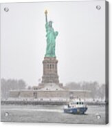 Lady Liberty Snowbound Acrylic Print