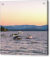 Lake Tahoe Pink Sky Acrylic Print
