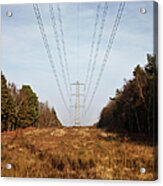 Large Pylon And Electricity Cables Acrylic Print
