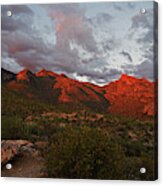 Last Light On Catalina Mountains Acrylic Print