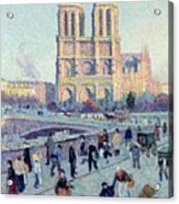 Le Quai St. Michel And Notre Dame, 1901 Acrylic Print