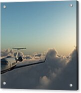 Learjet 60 Above The Clouds Acrylic Print