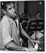 Leonard Bernstein Smoking At Piano Acrylic Print