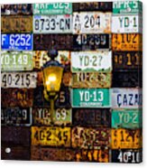 License Plate Wall Acrylic Print