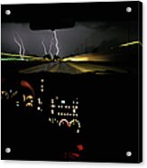Lightning Storm As Seen Through Car Acrylic Print
