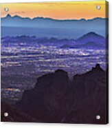 Lights Of Tucson At Twilight Acrylic Print