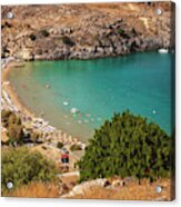 Lindos Bay Rhodes Greece Acrylic Print