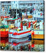 Line Up Of Fishing Boats Acrylic Print