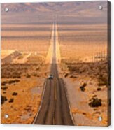 Long Desert Highway Leading Into Death Acrylic Print