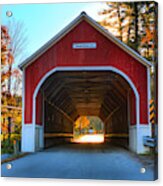 Looking Into The Cresson Covered Bridge Acrylic Print