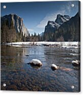 Looking Up The Merced River In Yosemite Acrylic Print