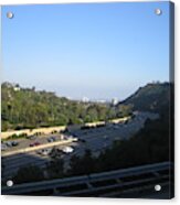 Los Angeles Westside View 405 Freeway High Rise Buildings Typical Sunny Day 2008 At Sunset Acrylic Print