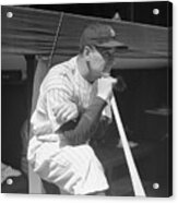Lou Gehrig Leaning On Baseball Bat Acrylic Print