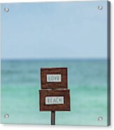 Love Beach Tulum, Mexico Acrylic Print